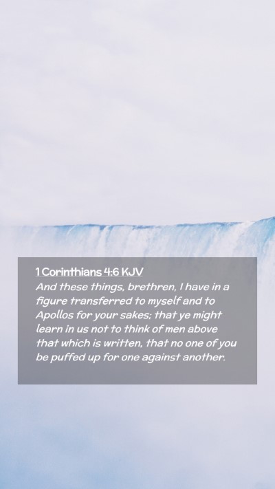 Picture 02 - 1 Corinthians 4:6 KJV Mobile Phone Wallpaper - And these things, brethren, I have in a figure - Mobile Bible Verse Wallpaper
