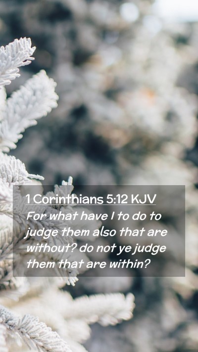 Picture 02 - 1 Corinthians 5:12 KJV Mobile Phone Wallpaper - For what have I to do to judge them also that are - Mobile Bible Verse Wallpaper