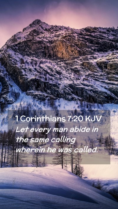 Picture 02 - 1 Corinthians 7:20 KJV Mobile Phone Wallpaper - Let every man abide in the same calling wherein - Mobile Bible Verse Wallpaper