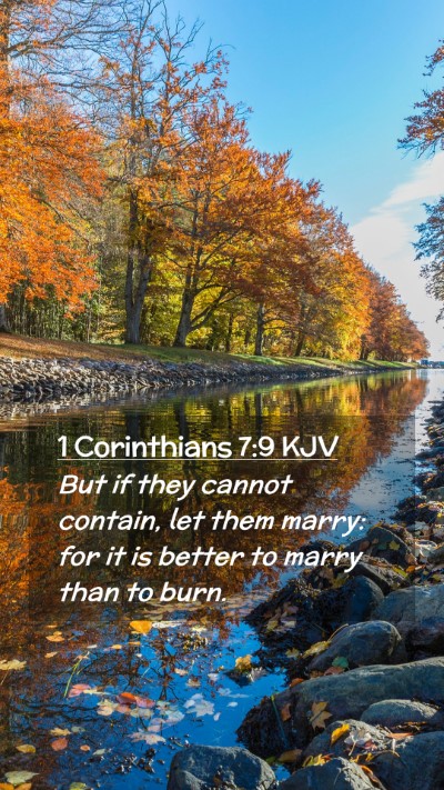 Picture 02 - 1 Corinthians 7:9 KJV Mobile Phone Wallpaper - But if they cannot contain, let them marry: for - Mobile Bible Verse Wallpaper