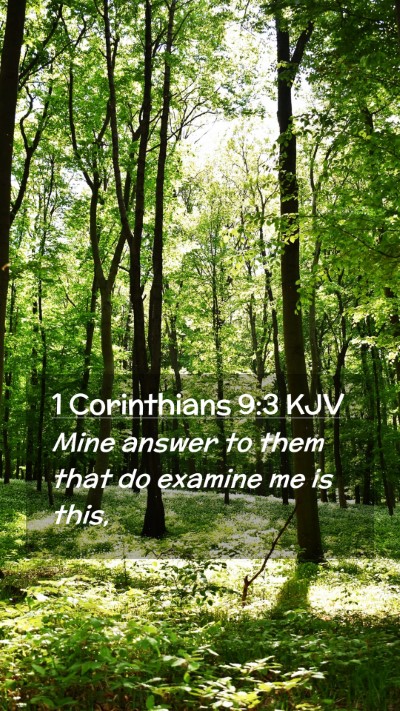 Picture 02 - 1 Corinthians 9:3 KJV Mobile Phone Wallpaper - Mine answer to them that do examine me is - Mobile Bible Verse Wallpaper