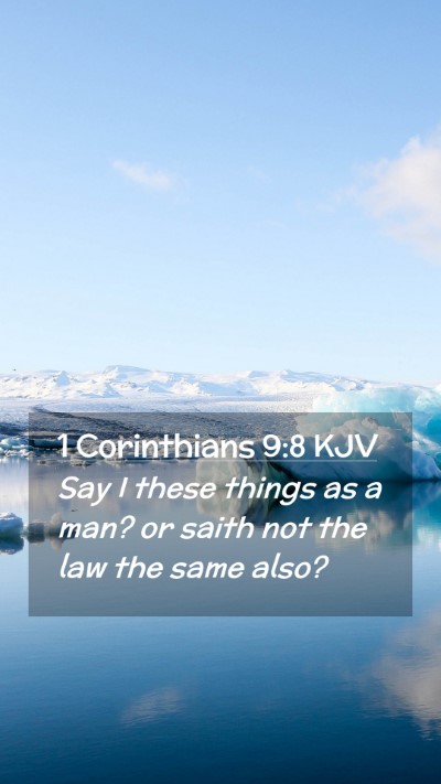 Picture 02 - 1 Corinthians 9:8 KJV Mobile Phone Wallpaper - Say I these things as a man? or saith not the law - Mobile Bible Verse Wallpaper