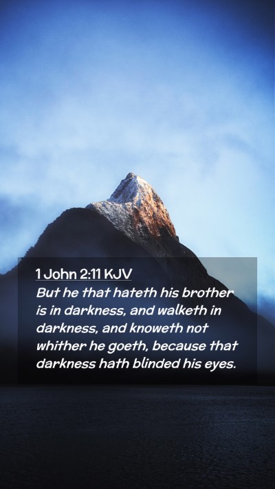 Picture 02 - 1 John 2:11 KJV Mobile Phone Wallpaper - But he that hateth his brother is in darkness, - Mobile Bible Verse Wallpaper