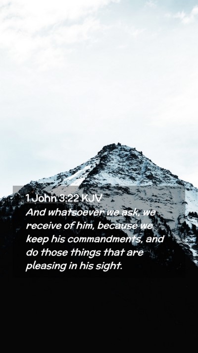 Picture 02 - 1 John 3:22 KJV Mobile Phone Wallpaper - And whatsoever we ask, we receive of him, because - Mobile Bible Verse Wallpaper