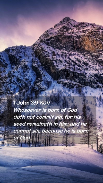 Picture 02 - 1 John 3:9 KJV Mobile Phone Wallpaper - Whosoever is born of God doth not commit sin; for - Mobile Bible Verse Wallpaper