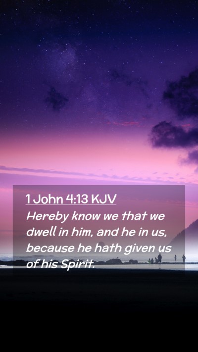 Picture 02 - 1 John 4:13 KJV Mobile Phone Wallpaper - Hereby know we that we dwell in him, and he in - Mobile Bible Verse Wallpaper