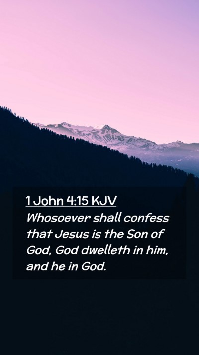 Picture 02 - 1 John 4:15 KJV Mobile Phone Wallpaper - Whosoever shall confess that Jesus is the Son of - Mobile Bible Verse Wallpaper