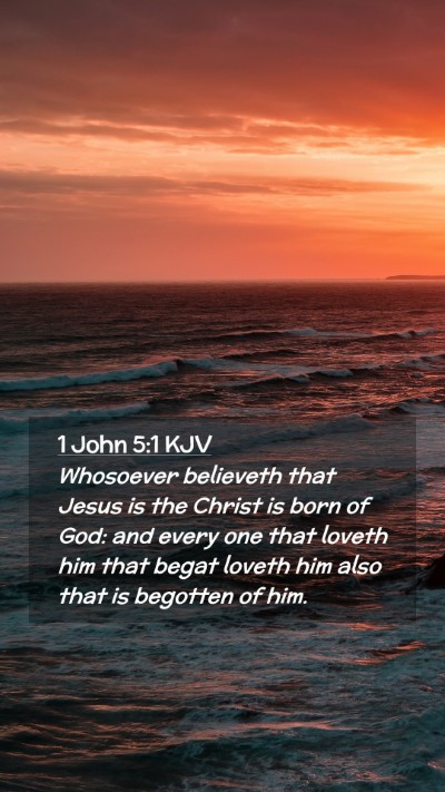 Picture 02 - 1 John 5:1 KJV Mobile Phone Wallpaper - Whosoever believeth that Jesus is the Christ is - Mobile Bible Verse Wallpaper