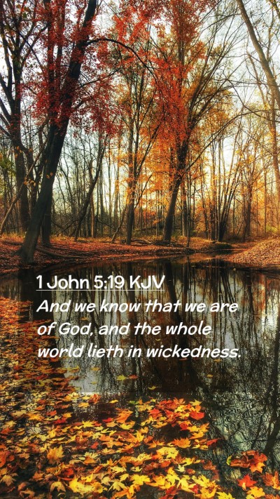 Picture 02 - 1 John 5:19 KJV Mobile Phone Wallpaper - And we know that we are of God, and the whole - Mobile Bible Verse Wallpaper