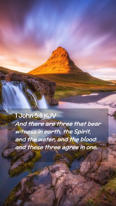 Picture 02 - 1 John 5:8 KJV Mobile Phone Wallpaper - And there are three that bear witness in earth, - Mobile Bible Verse Wallpaper