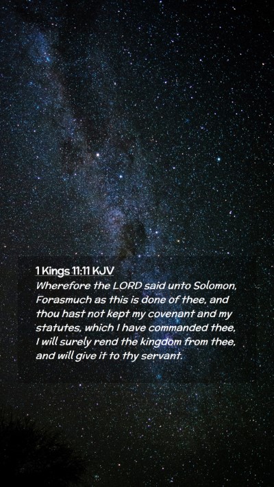Picture 02 - 1 Kings 11:11 KJV Mobile Phone Wallpaper - Wherefore the LORD said unto Solomon, Forasmuch - Mobile Bible Verse Wallpaper