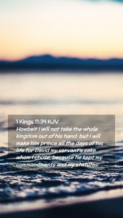 Picture 02 - 1 Kings 11:34 KJV Mobile Phone Wallpaper - Howbeit I will not take the whole kingdom out of - Mobile Bible Verse Wallpaper