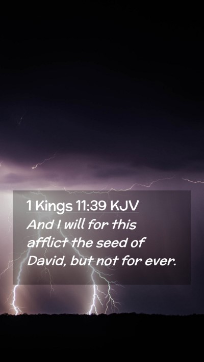 Picture 02 - 1 Kings 11:39 KJV Mobile Phone Wallpaper - And I will for this afflict the seed of David, - Mobile Bible Verse Wallpaper
