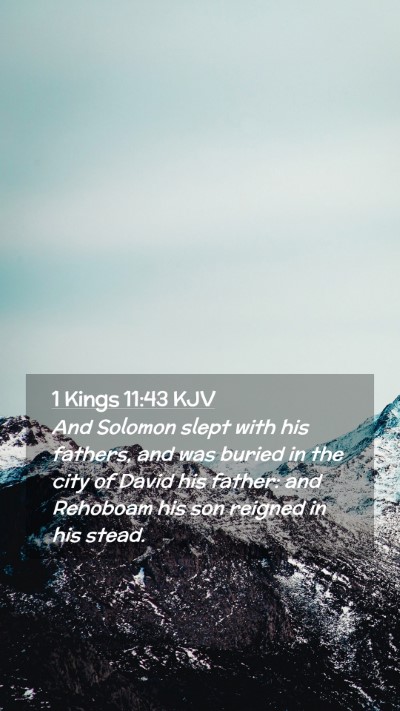 Picture 02 - 1 Kings 11:43 KJV Mobile Phone Wallpaper - And Solomon slept with his fathers, and was - Mobile Bible Verse Wallpaper