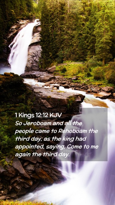 Picture 02 - 1 Kings 12:12 KJV Mobile Phone Wallpaper - So Jeroboam and all the people came to Rehoboam - Mobile Bible Verse Wallpaper