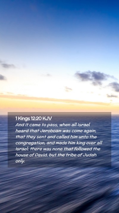 Picture 02 - 1 Kings 12:20 KJV Mobile Phone Wallpaper - And it came to pass, when all Israel heard that - Mobile Bible Verse Wallpaper