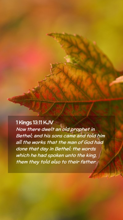 Picture 02 - 1 Kings 13:11 KJV Mobile Phone Wallpaper - Now there dwelt an old prophet in Bethel; and his - Mobile Bible Verse Wallpaper