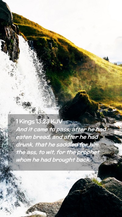 Picture 02 - 1 Kings 13:23 KJV Mobile Phone Wallpaper - And it came to pass, after he had eaten bread, - Mobile Bible Verse Wallpaper