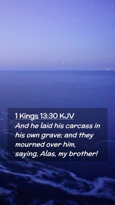 Picture 02 - 1 Kings 13:30 KJV Mobile Phone Wallpaper - And he laid his carcass in his own grave; and - Mobile Bible Verse Wallpaper