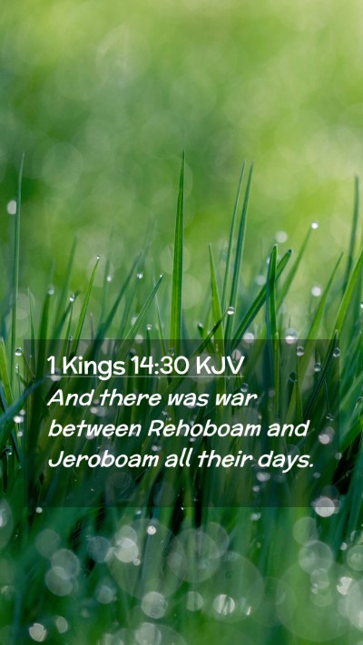Picture 02 - 1 Kings 14:30 KJV Mobile Phone Wallpaper - And there was war between Rehoboam and Jeroboam - Mobile Bible Verse Wallpaper