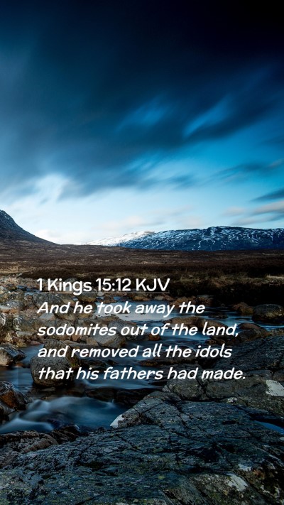 Picture 02 - 1 Kings 15:12 KJV Mobile Phone Wallpaper - And he took away the sodomites out of the land, - Mobile Bible Verse Wallpaper