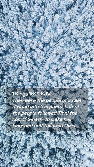 Picture 02 - 1 Kings 16:21 KJV Mobile Phone Wallpaper - Then were the people of Israel divided into two - Mobile Bible Verse Wallpaper