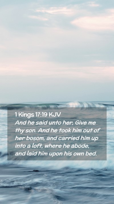 Picture 02 - 1 Kings 17:19 KJV Mobile Phone Wallpaper - And he said unto her, Give me thy son. And he - Mobile Bible Verse Wallpaper