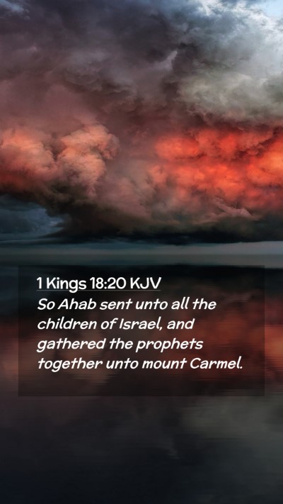 Picture 02 - 1 Kings 18:20 KJV Mobile Phone Wallpaper - So Ahab sent unto all the children of Israel, and - Mobile Bible Verse Wallpaper