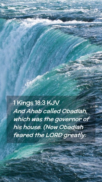 Picture 02 - 1 Kings 18:3 KJV Mobile Phone Wallpaper - And Ahab called Obadiah, which was the governor - Mobile Bible Verse Wallpaper