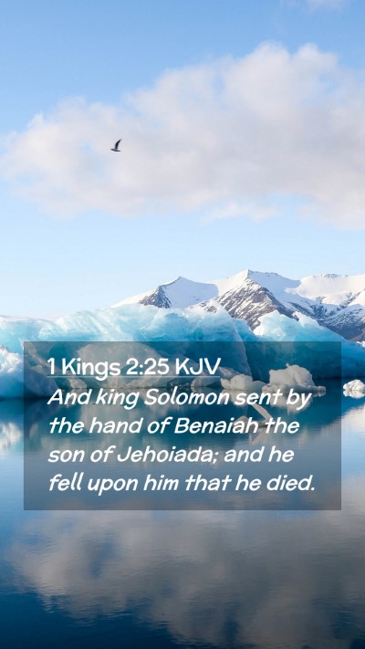 Picture 02 - 1 Kings 2:25 KJV Mobile Phone Wallpaper - And king Solomon sent by the hand of Benaiah the - Mobile Bible Verse Wallpaper
