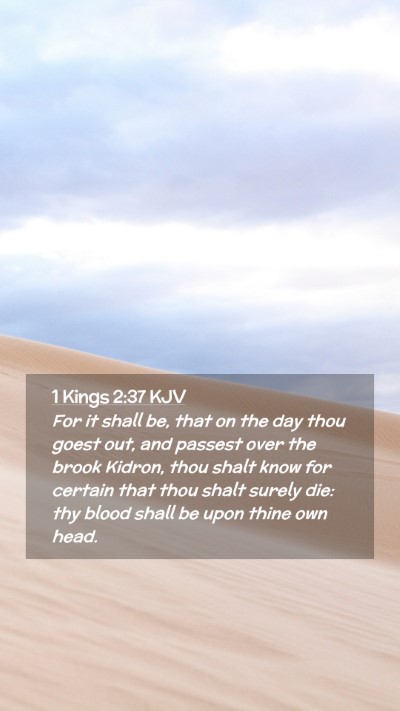 Picture 02 - 1 Kings 2:37 KJV Mobile Phone Wallpaper - For it shall be, that on the day thou goest out, - Mobile Bible Verse Wallpaper