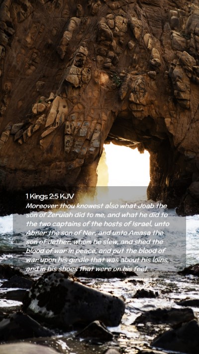 Picture 02 - 1 Kings 2:5 KJV Mobile Phone Wallpaper - Moreover thou knowest also what Joab the son of - Mobile Bible Verse Wallpaper
