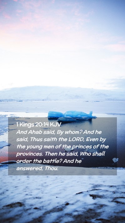 Picture 02 - 1 Kings 20:14 KJV Mobile Phone Wallpaper - And Ahab said, By whom? And he said, Thus saith - Mobile Bible Verse Wallpaper