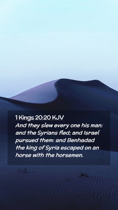 Picture 02 - 1 Kings 20:20 KJV Mobile Phone Wallpaper - And they slew every one his man: and the Syrians - Mobile Bible Verse Wallpaper
