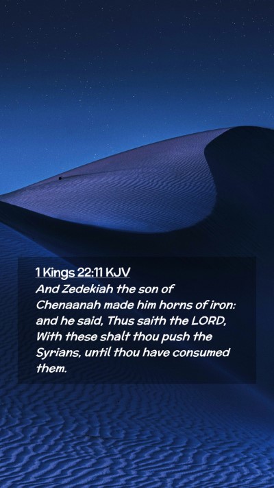 Picture 02 - 1 Kings 22:11 KJV Mobile Phone Wallpaper - And Zedekiah the son of Chenaanah made him horns - Mobile Bible Verse Wallpaper
