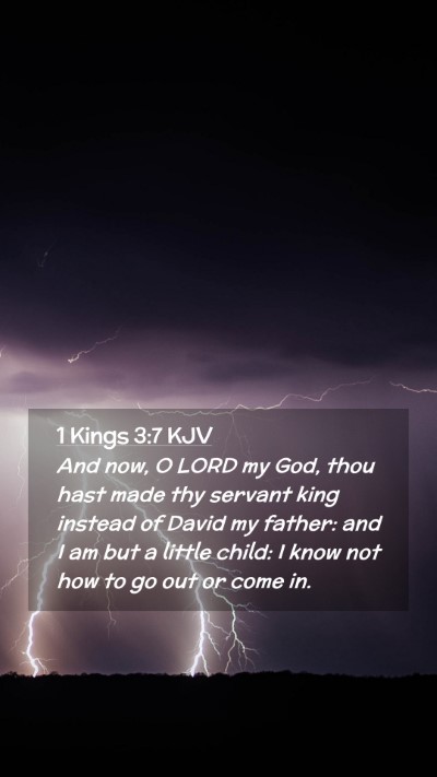 Picture 02 - 1 Kings 3:7 KJV Mobile Phone Wallpaper - And now, O LORD my God, thou hast made thy - Mobile Bible Verse Wallpaper