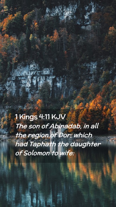 Picture 02 - 1 Kings 4:11 KJV Mobile Phone Wallpaper - The son of Abinadab, in all the region of Dor; - Mobile Bible Verse Wallpaper