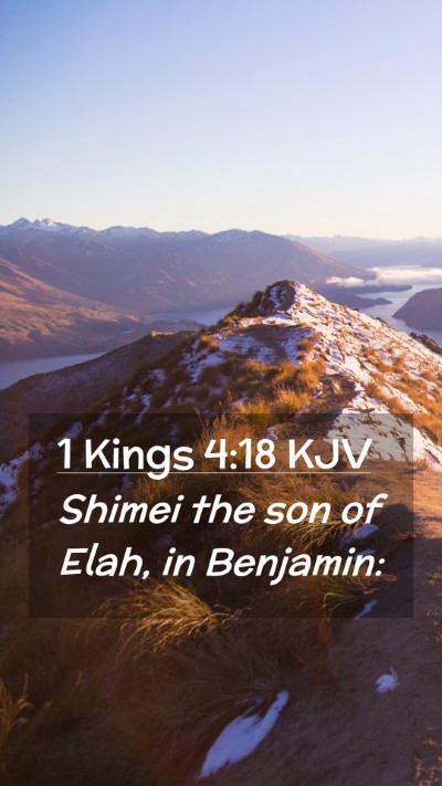 Picture 02 - 1 Kings 4:18 KJV Mobile Phone Wallpaper - Shimei the son of Elah, in - Mobile Bible Verse Wallpaper