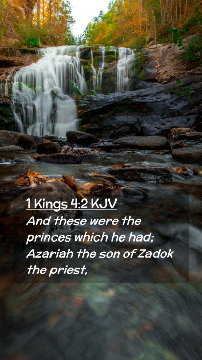 Picture 02 - 1 Kings 4:2 KJV Mobile Phone Wallpaper - And these were the princes which he had; Azariah - Mobile Bible Verse Wallpaper