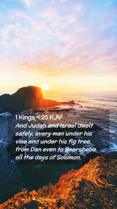 Picture 02 - 1 Kings 4:25 KJV Mobile Phone Wallpaper - And Judah and Israel dwelt safely, every man - Mobile Bible Verse Wallpaper