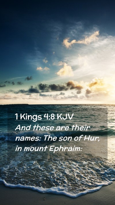 Picture 02 - 1 Kings 4:8 KJV Mobile Phone Wallpaper - And these are their names: The son of Hur, in - Mobile Bible Verse Wallpaper