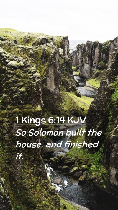 Picture 02 - 1 Kings 6:14 KJV Mobile Phone Wallpaper - So Solomon built the house, and finished - Mobile Bible Verse Wallpaper
