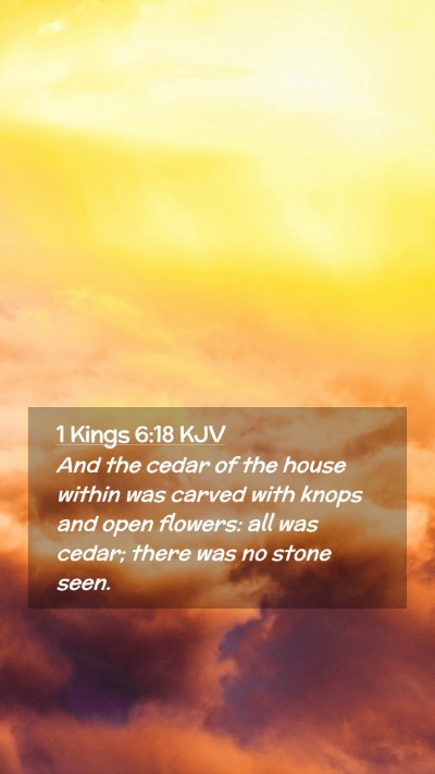 Picture 02 - 1 Kings 6:18 KJV Mobile Phone Wallpaper - And the cedar of the house within was carved with - Mobile Bible Verse Wallpaper