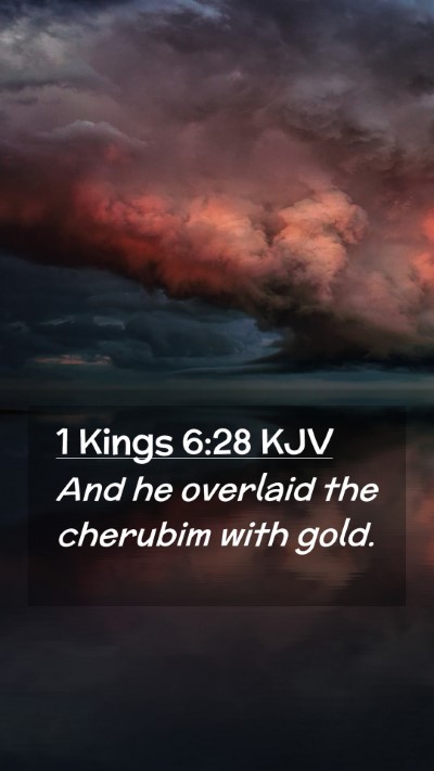 Picture 02 - 1 Kings 6:28 KJV Mobile Phone Wallpaper - And he overlaid the cherubim with - Mobile Bible Verse Wallpaper