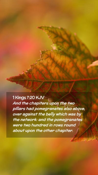 Picture 02 - 1 Kings 7:20 KJV Mobile Phone Wallpaper - And the chapiters upon the two pillars had - Mobile Bible Verse Wallpaper