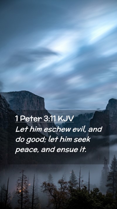 Picture 02 - 1 Peter 3:11 KJV Mobile Phone Wallpaper - Let him eschew evil, and do good; let him seek - Mobile Bible Verse Wallpaper