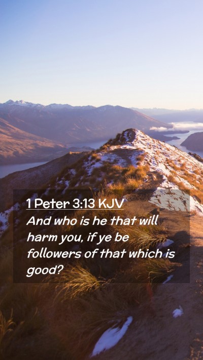 Picture 02 - 1 Peter 3:13 KJV Mobile Phone Wallpaper - And who is he that will harm you, if ye be - Mobile Bible Verse Wallpaper