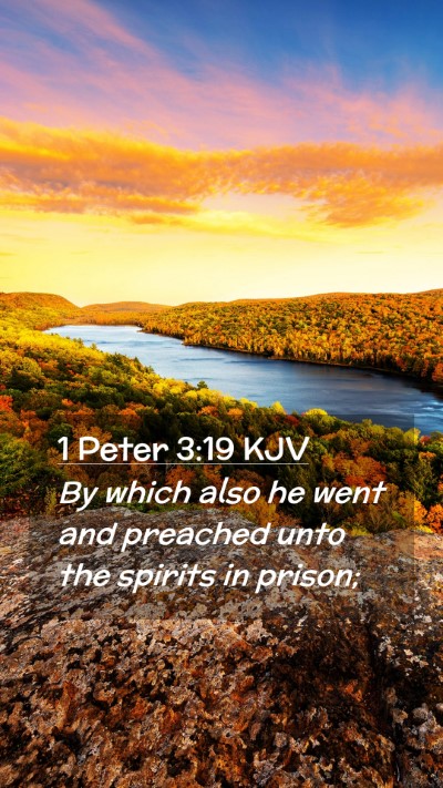 Picture 02 - 1 Peter 3:19 KJV Mobile Phone Wallpaper - By which also he went and preached unto the - Mobile Bible Verse Wallpaper