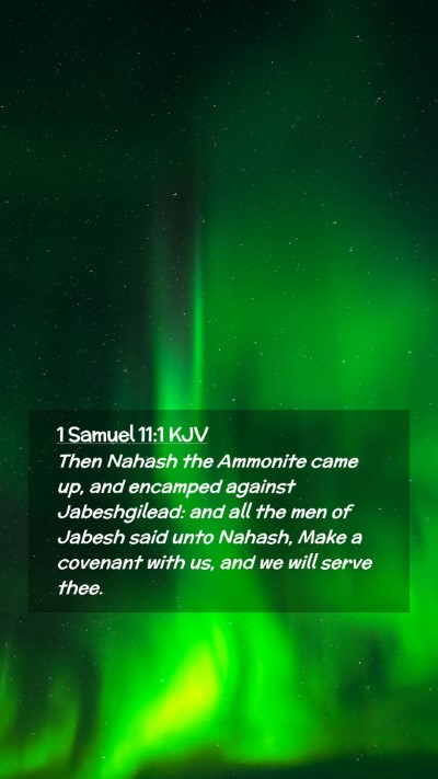 Picture 02 - 1 Samuel 11:1 KJV Mobile Phone Wallpaper - Then Nahash the Ammonite came up, and encamped - Mobile Bible Verse Wallpaper