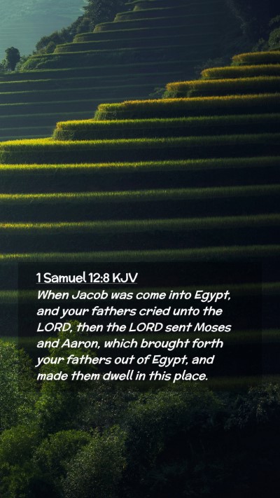 Picture 02 - 1 Samuel 12:8 KJV Mobile Phone Wallpaper - When Jacob was come into Egypt, and your fathers - Mobile Bible Verse Wallpaper